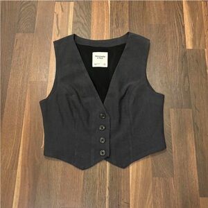 Abercrombie & Fitch Charcoal Grey Button Vest (XS/S)